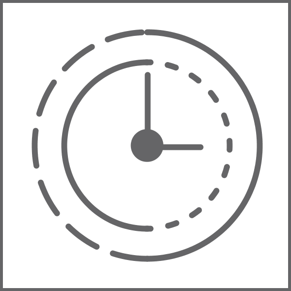 Logo einer Uhr die auf Punkt fünfzehn Uhr gestellt ist.